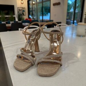 Badgley Mischka Elegant Gold Strappy Heels
